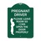 Signmission Pregnant Driver Please Leave Room So I Can Open the Door Properly With Graphic, A-DES-GW-1824-23275 A-DES-GW-1824-23275 - alternate 1
